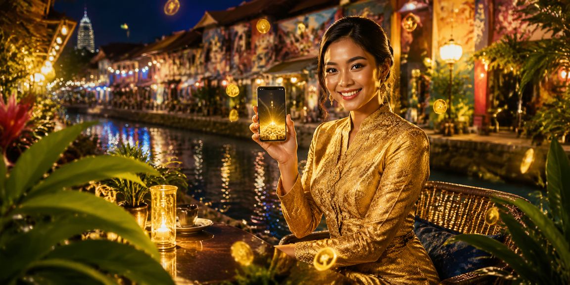 Pengguna mengakses kasino mudah alih bergaya kebaya Melayu di Pulau Pinang